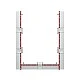 RFG school table Flat laboratory above 7th grade 180 x 60 x 75 cm red/white