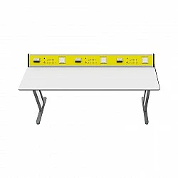 RFG Ученическа маса Flat, лабораторна, над VII клас, 180 х 60 х 75 cm, жълто-бяла