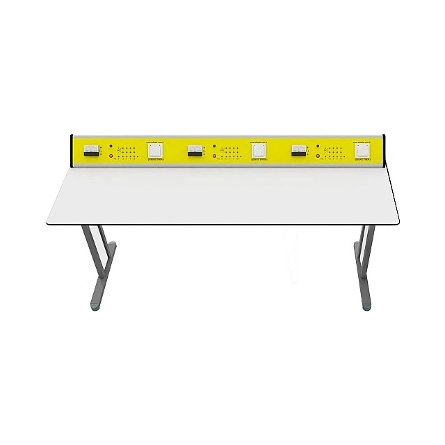 RFG Ученическа маса Flat, лабораторна, над VII клас, 180 х 60 х 75 cm, жълто-бяла