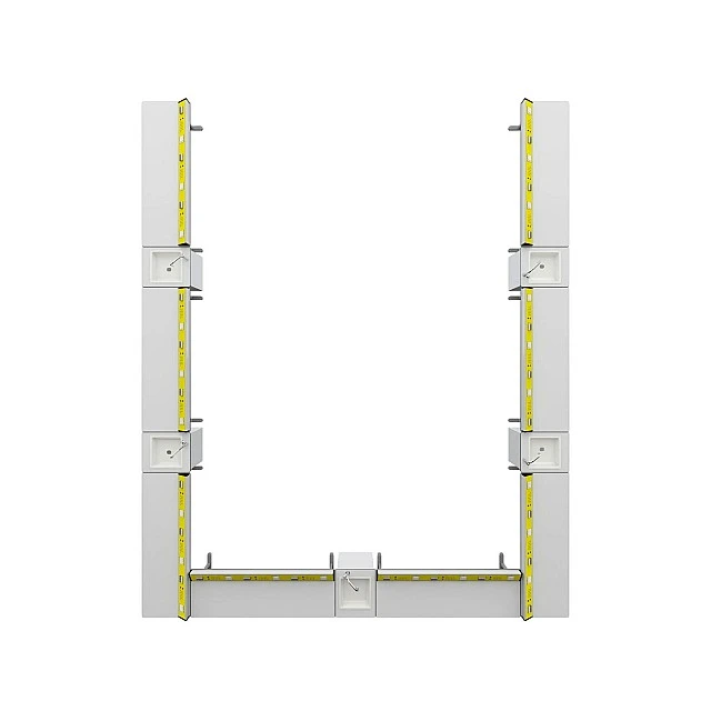 RFG Ученическа маса Flat, лабораторна, над VII клас, 180 х 60 х 75 cm, жълто-бяла