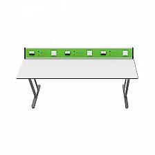 RFG Ученическа маса Flat, лабораторна, над VII клас, 180 х 60 х 75 cm, зелено-бяла