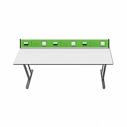 RFG Ученическа маса Flat, лабораторна, над VII клас, 180 х 60 х 75 cm, зелено-бяла