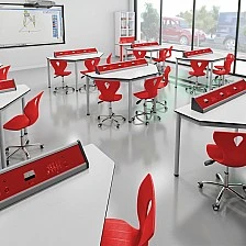RFG physics classroom Quin above 7th grade for 24 students white/red