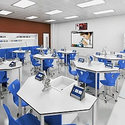 RFG chemistry and biology classroom Quin above 7th grade for 24 students white/blue