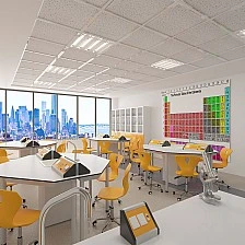 RFG chemistry and biology classroom Hexa for 24 students white/yellow