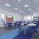 RFG physics classroom Hexa above 7th grade for 24 students white/blue