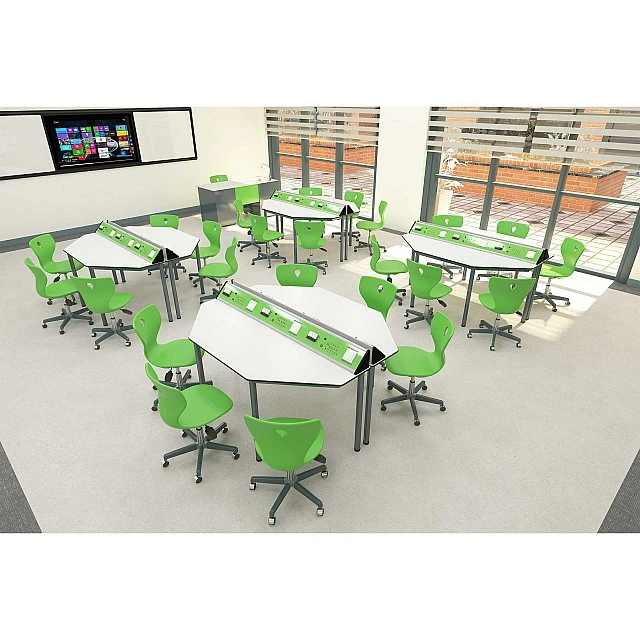 RFG physics classroom Hexa above 7th grade for 24 students white/green