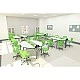 RFG physics classroom Hexa above 7th grade for 24 students white/green