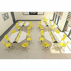 RFG physics classroom Hexa above 7th grade for 24 students white/yellow
