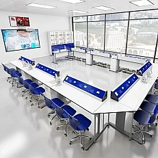 RFG chemistry and biology classroom Flat above 7th grade for 24 students white/blue