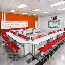 RFG chemistry and biology classroom Flat above 7th grade for 24 students white/red