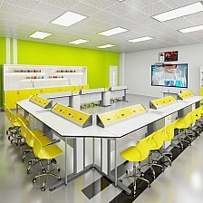 RFG chemistry and biology classroom Flat above 7th grade for 24 students white/yellow