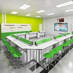 RFG chemistry and biology classroom Flat above 7th grade for 24 students white/green