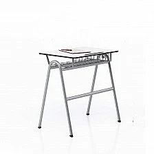 RFG school desk Letme single 700 x 500 x 750 mm white top grey metal set of 2