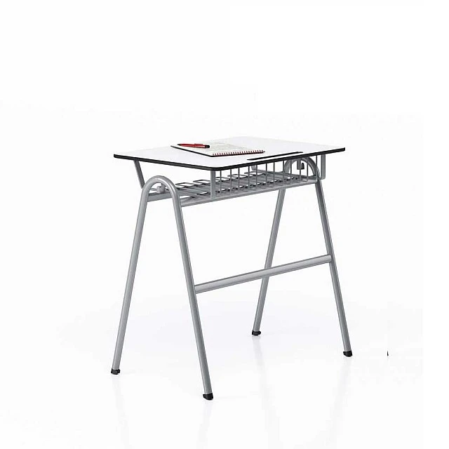 RFG school desk Letme single 700 x 500 x 750 mm white top grey metal set of 2