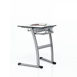 RFG school desk Fila single trapezoid above 8th grade 700 x 500 x 750 mm white top grey metal set of 2