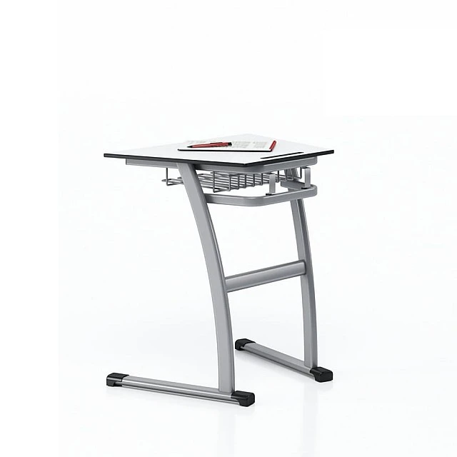 RFG school desk Fila single trapezoid above 8th grade 700 x 500 x 750 mm white top grey metal set of 2