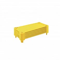 Nowa Szkola Bed, stackable, 133 x 57 x 15 cm, yellow