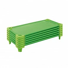 Nowa Szkola Bed, stackable, 133 x 57 x 15 cm, green, 6 pieces