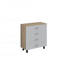 RFG Chest of drawers, 800 x 400 x 850 mm, sonoma oak and grey