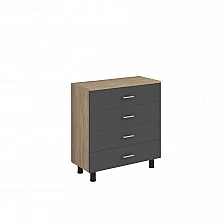 RFG chest of drawers 800 x 400 x 850 mm sonoma oak and graphite