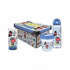 Disney Travel set storage box 5 L, travel mug 350 ml, travel bottle 630 ml, glass 300 ml, blue