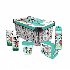 Disney Travel set storage box 10 L, box 1 L, travel mug 350 ml, travel bottle 630 ml, 2 glasses 300 ml, green