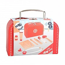 Small Foot Комплект за игра Докторско куфарче, дървено, 9 части