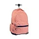 Milan Backpack 1918, with wheels, with 6 zips, 25 L, pink