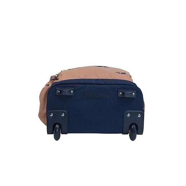 Milan Backpack 1918, with wheels, with 6 zips, 25 L, pink