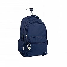 Milan Backpack 1918, on wheels, with 6 zips, 25 L, dark blue