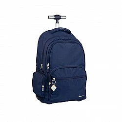 Milan Backpack 1918, on wheels, with 6 zips, 25 L, dark blue