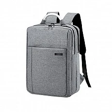 Casual laptop backpack, 15.6’’, with double hidden zipper, gray