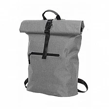 Rolltop backpack, waterproof, with pocket, 300D RPET, 40 x 60 cm, gray