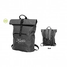 Rolltop backpack, waterproof, with pocket, 300D RPET, 40 x 60 cm, black