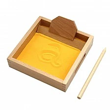 Sand writing set, 17 x 17 x 4 cm
