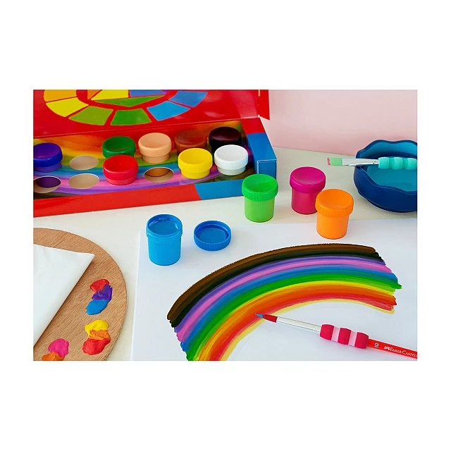 Faber-Castell Tempera paints, 20 ml, 12 colours in jars
