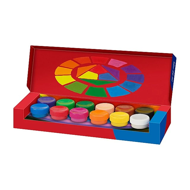 Faber-Castell Tempera paints, 20 ml, 12 colours in jars