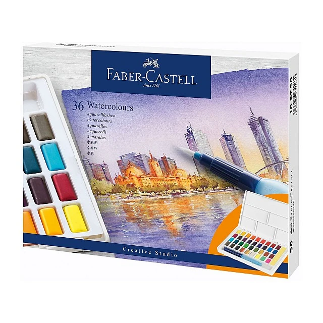 Faber-Castell Watercolor paints, in a box - palette, 36 colors