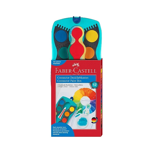 Faber-Castell Connector watercolour paints, 12 colours, turquoise palette