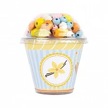 Small Foot String Beads, Cupcake Shaped, Assorted