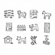 Nowa Szkola Garden stamps, 12 pieces