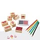Grafix Wooden stamps and coloured pencils set in box, assorted
