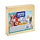 Grafix Wooden stamps and coloured pencils set in box, blue