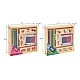 Grafix Wooden stamps and coloured pencils set in box, assorted, 36 pieces