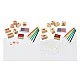 Grafix Wooden stamps and coloured pencils set in box, assorted, 36 pieces