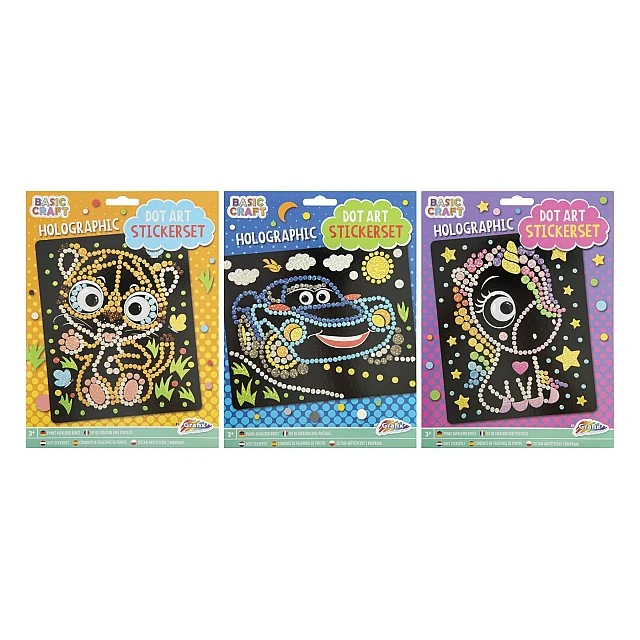 Grafix Sticker set with holographic dots, assorted, 48 pieces
