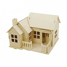 Creativ Company 3D House to assemble and decorate with terrace, 19 x 17.5 x 15 cm