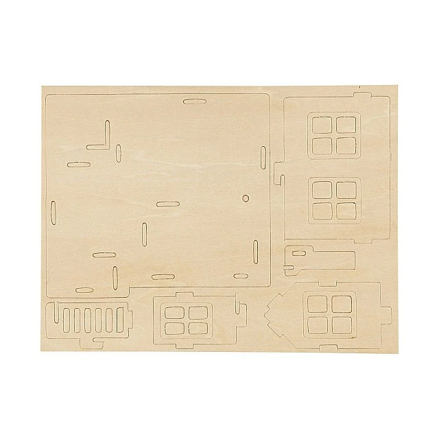 Creativ Company 3D House to assemble and decorate with terrace, 19 x 17.5 x 15 cm
