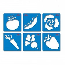 Nowa Szkola Stencil Vegetables, 6 shapes